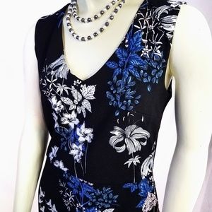 NWT Banana Republic Black Floral Sheath Dress 4